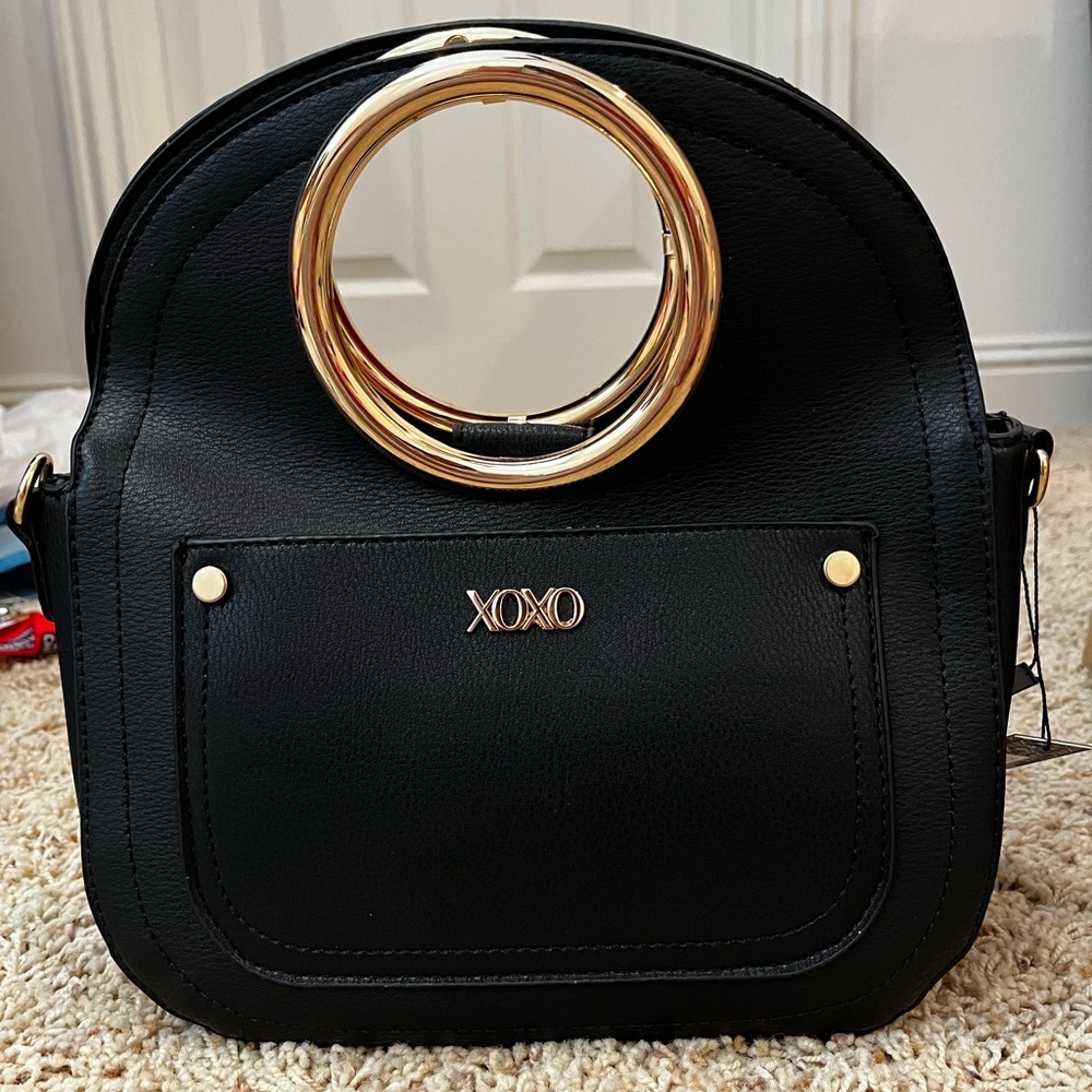 XOXO Handbag Black Pleather with optional shoulder strap